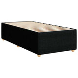 Box Spring Bed with Mattress Black King Single Fabric - Low Angle