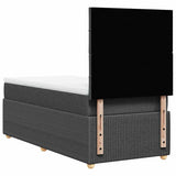 Box Spring Bed with Mattress Dark Grey King Single Fabric - Rear View