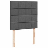 Box Spring Bed with Mattress Dark Grey King Single Fabric - Close-Up Angle