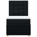 Box Spring Bed with Mattress Black King Single Fabric - Top-Down View