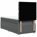 Box Spring Bed with Mattress Dark Grey King Single Fabric - Rear View