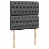 Box Spring Bed with Mattress Dark Grey King Single Fabric - Close-Up Angle