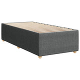 Box Spring Bed with Mattress Dark Grey King Single Fabric - Low Angle