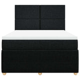 Box Spring Bed with Mattress Black Double Fabric - Top-Down View