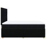 Box Spring Bed with Mattress Black Double Fabric - 45-Degree Angle
