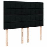Box Spring Bed with Mattress Black Double Fabric - Close-Up Angle