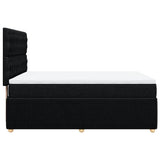Box Spring Bed with Mattress Black Double Fabric - 45-Degree Angle