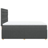 Box Spring Bed with Mattress Dark Grey Double Fabric