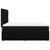 Box Spring Bed with Mattress Black Double Fabric - 45-Degree Angle