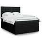 Box Spring Bed with Mattress Black Double Fabric