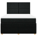 Box Spring Bed with Mattress Black Queen Fabric - Top-Down View
