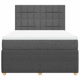 Box Spring Bed with Mattress Dark Grey Queen Fabric - Top-Down View