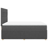Box Spring Bed with Mattress Dark Grey Queen Fabric - 45-Degree Angle