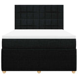 Box Spring Bed with Mattress Black Queen Fabric - Top-Down View