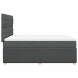 Box Spring Bed with Mattress Dark Grey Queen Fabric - 45-Degree Angle