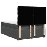 Box Spring Bed with Mattress Dark Grey Queen Fabric - Rear View