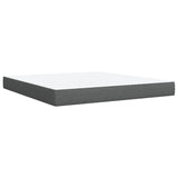 Box Spring Bed with Mattress Dark Grey Queen Fabric - Extra Image