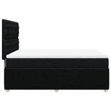 Box Spring Bed with Mattress Black Queen Fabric - 45-Degree Angle