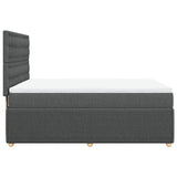 Box Spring Bed with Mattress Dark Grey Queen Fabric - 45-Degree Angle