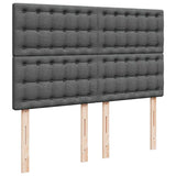 Box Spring Bed with Mattress Dark Grey Queen Fabric - Close-Up Angle