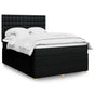 Box Spring Bed with Mattress Black Queen Fabric