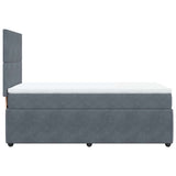Box Spring Bed with Mattress Dark Grey King Single Velvet - 45-Degree Angle