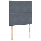 Box Spring Bed with Mattress Dark Grey King Single Velvet - Close-Up Angle