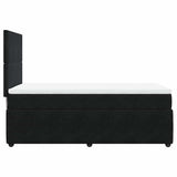 Box Spring Bed with Mattress Black King Single Velvet - 45-Degree Angle