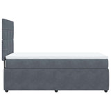Box Spring Bed with Mattress Dark Grey King Single Velvet - 45-Degree Angle