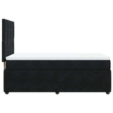 Box Spring Bed with Mattress Black King Single Velvet - 45-Degree Angle