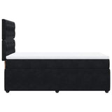 Box Spring Bed with Mattress Black King Single Velvet - 45-Degree Angle