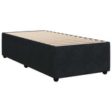 Box Spring Bed with Mattress Black King Single Velvet - Low Angle