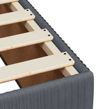 Box Spring Bed with Mattress Dark Grey King Single Velvet - Extra Image