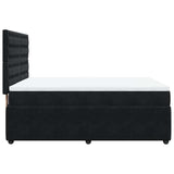Box Spring Bed with Mattress Black Double Velvet - 45-Degree Angle
