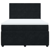 Box Spring Bed with Mattress Black Queen Velvet - Top-Down View