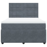 Box Spring Bed with Mattress Dark Grey Queen Velvet - Top-Down View