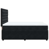 Box Spring Bed with Mattress Black Queen Velvet - 45-Degree Angle