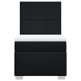 Box Spring Bed with Mattress Black King Single Fabric - Rear View