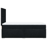 Box Spring Bed with Mattress Black King Single Fabric - Close-Up Angle