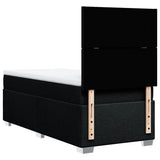 Box Spring Bed with Mattress Black King Single Fabric - Low Angle