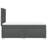 Box Spring Bed with Mattress Dark Grey King Single Fabric - 45-Degree Angle