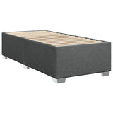 Box Spring Bed with Mattress Dark Grey King Single Fabric - Low Angle
