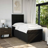 Box Spring Bed with Mattress Black King Single Fabric - Top-Down View