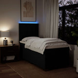 Box Spring Bed with Mattress Black King Single Fabric - 45-Degree Angle