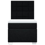Box Spring Bed with Mattress Black King Single Fabric