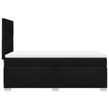 Box Spring Bed with Mattress Black King Single Fabric - Close-Up Angle