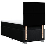 Box Spring Bed with Mattress Black King Single Fabric - Low Angle