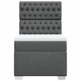 Box Spring Bed with Mattress Dark Grey King Single Fabric - Top-Down View