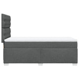 Box Spring Bed with Mattress Dark Grey King Single Fabric - 45-Degree Angle