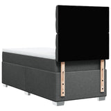Box Spring Bed with Mattress Dark Grey King Single Fabric - Rear View